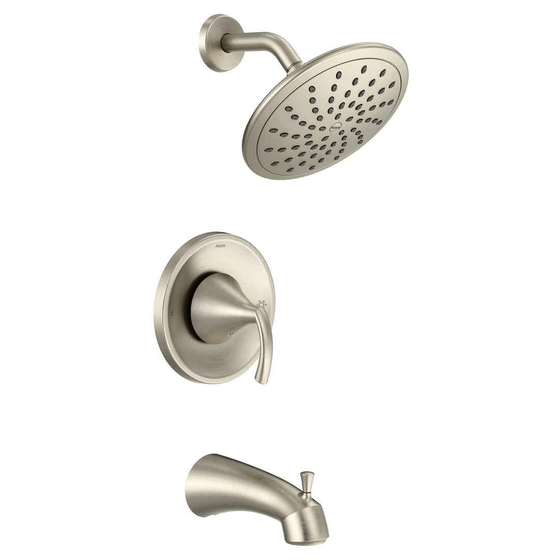 MOEN Glyde T2843EPBN Tub Shower Faucet System with Rainshower Showerhead in Brushed Nickel (Valve Not Included)