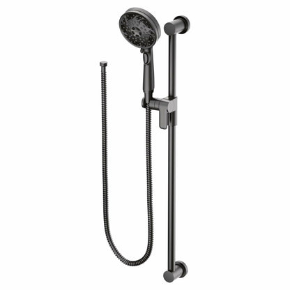 MOEN 3670EPBL 5-Function Massaging Handshower with Toggle Pause, Includes 30-Inch Slide Bar and 69-Inch Hose in Matte Black