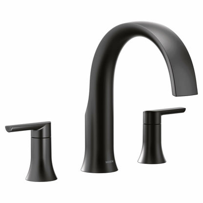 MOEN Doux TS983BL Two-Handle Roman Tub Faucet in Matte Black (Valve Required)
