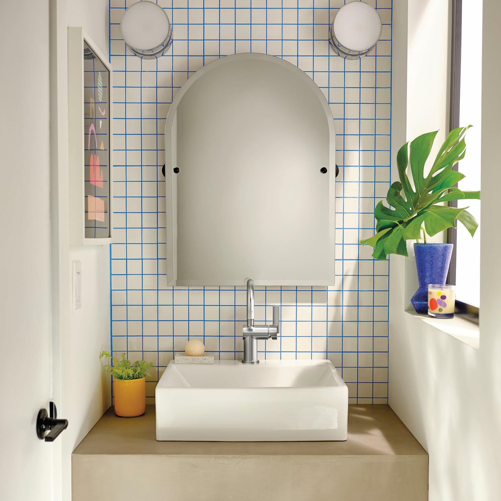 Moen CIA 6221 Single Handle Bathroom Sink Faucet in Chrome (Drain and Deck Plate Included)