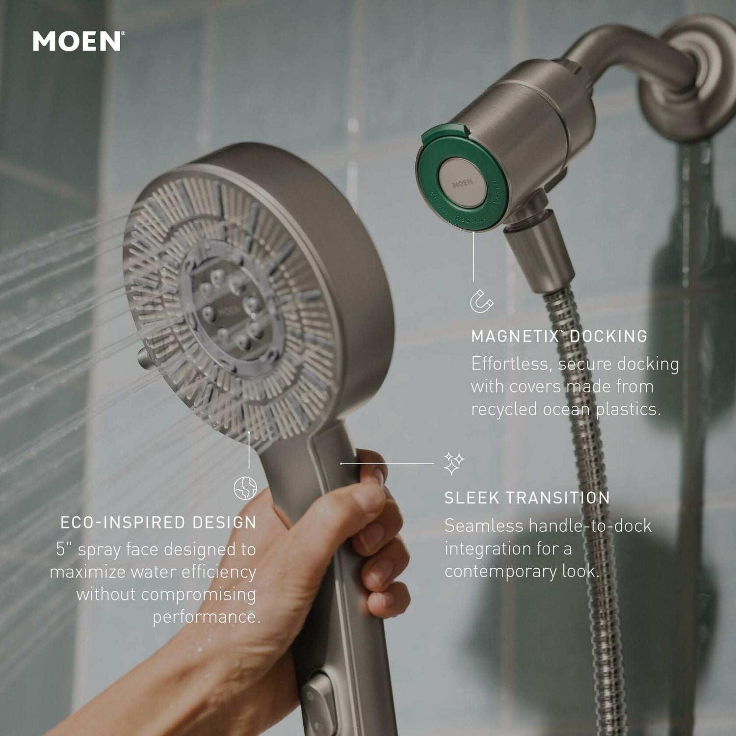 MOEN 230H2EP Handheld Eco-Performance and Magnetic Docking Shower System in Chrome