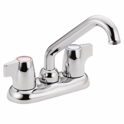 MOEN Chateau 74998 Two-Handle 4-Inch Centerset Utility or Laundry Sink Faucet with Threaded Spout in Chrome