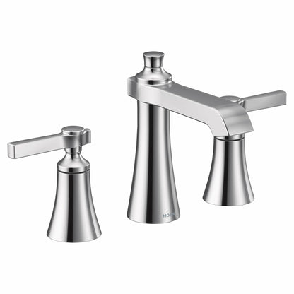 MOEN Flara TS6984 Widespread 2-Handle High-Arc Bathroom Faucet Trim Kit in Chrome (Valve Not Included)