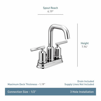 MOEN Gibson 6150BL Centerset 2-Handle High-Arc Bathroom Faucet in Matte Black