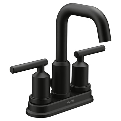 MOEN Gibson 6150BL Centerset 2-Handle High-Arc Bathroom Faucet in Matte Black