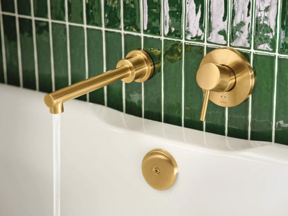 MOEN Align WT391BG Single Handle Wall Mount Filler High Flow Tub Faucet with 10" Spout Reach, Brushed Gold