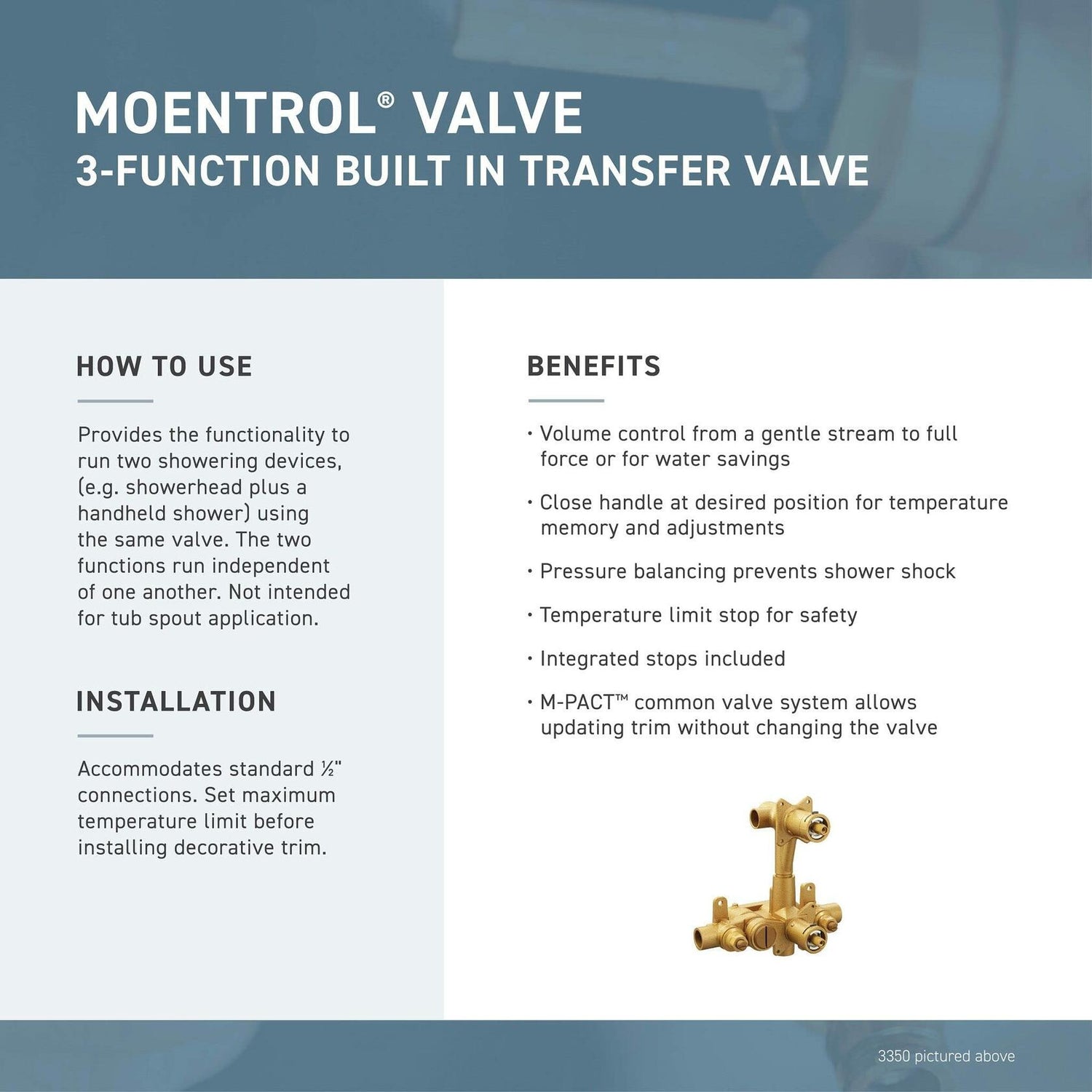 MOEN Kingsley T4111ORB 2-Handle Moentrol Valve Trim Kit in Oil Rubbed Bronze (Valve Not Included)