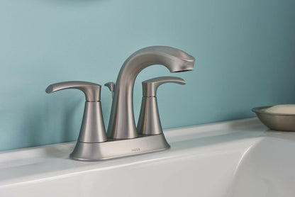 MOEN Graeden 84137SRN Two handle 4-in Centerset Bathroom Faucet in Spot Resist Brushed Nickel