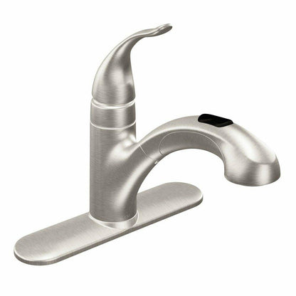 MOEN Integra 67315SRS Single-Handle Pull-Out Sprayer Kitchen Faucet with Power Clean in Spot Resist Stainless