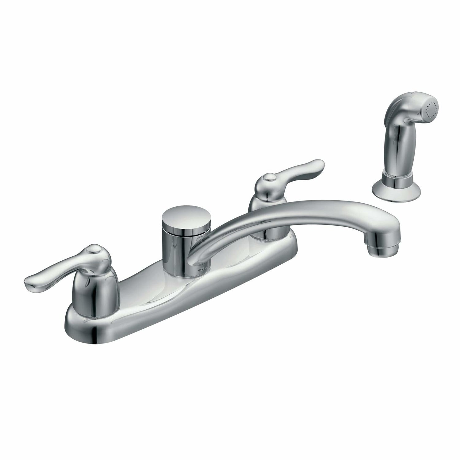 MOEN Chateau 7907 Two Handle Standard Kitchen Faucet with Side Sprayer in Chrome