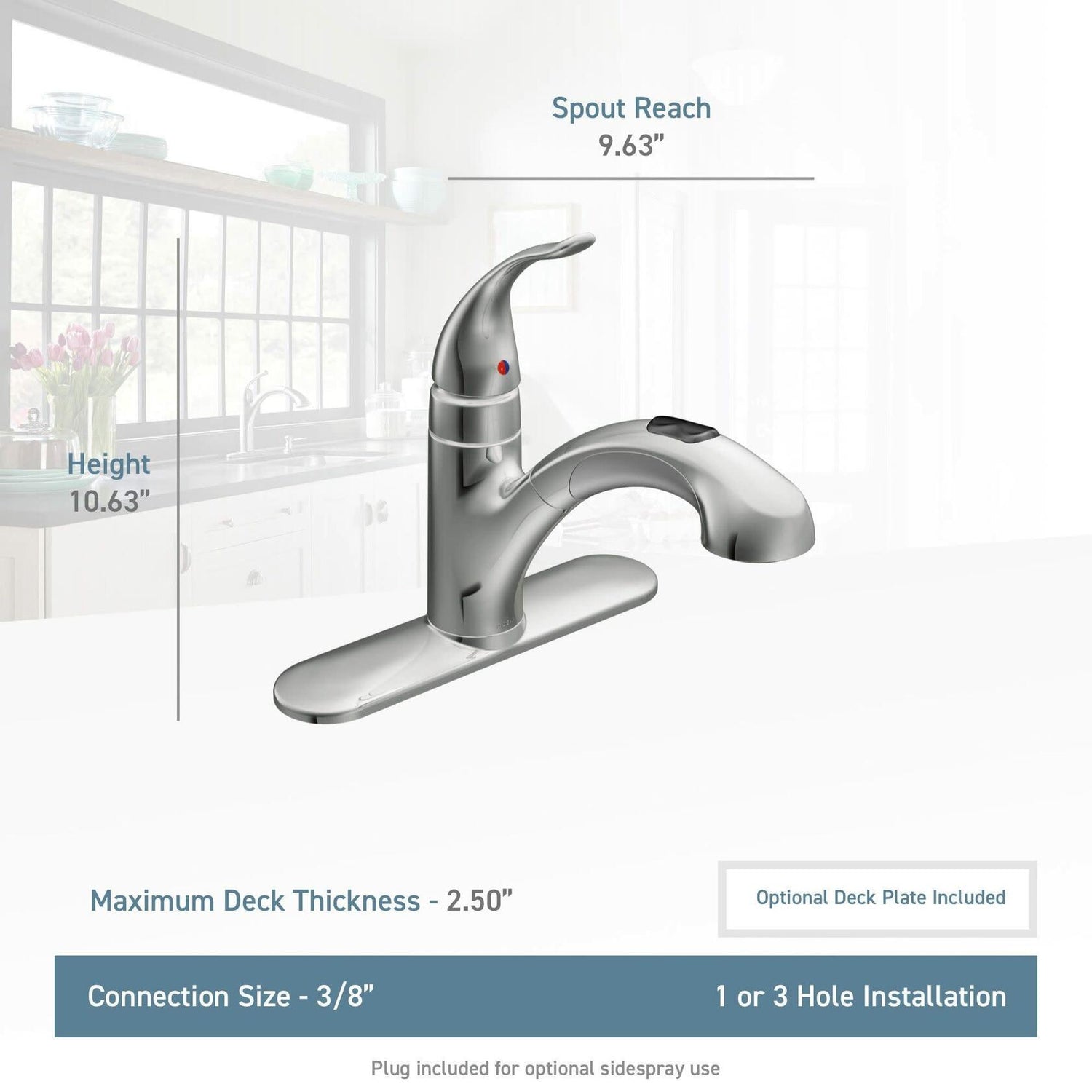 MOEN Integra 67315SRS Single-Handle Pull-Out Sprayer Kitchen Faucet with Power Clean in Spot Resist Stainless