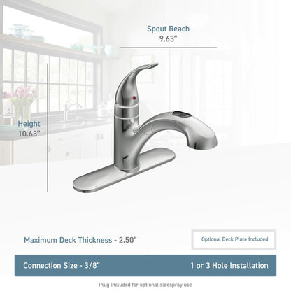 MOEN Integra 67315SRS Single-Handle Pull-Out Sprayer Kitchen Faucet with Power Clean in Spot Resist Stainless