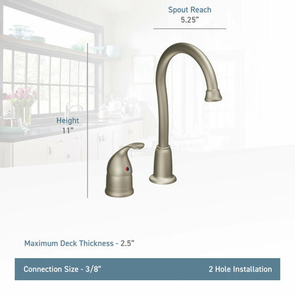 MOEN Camerist 4905 Single-Handle Bar Faucet in Chrome