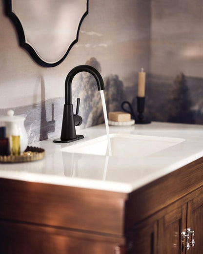 MOEN Ronan 84021BL Single Hole Single-Handle Bathroom Faucet in Matte Black