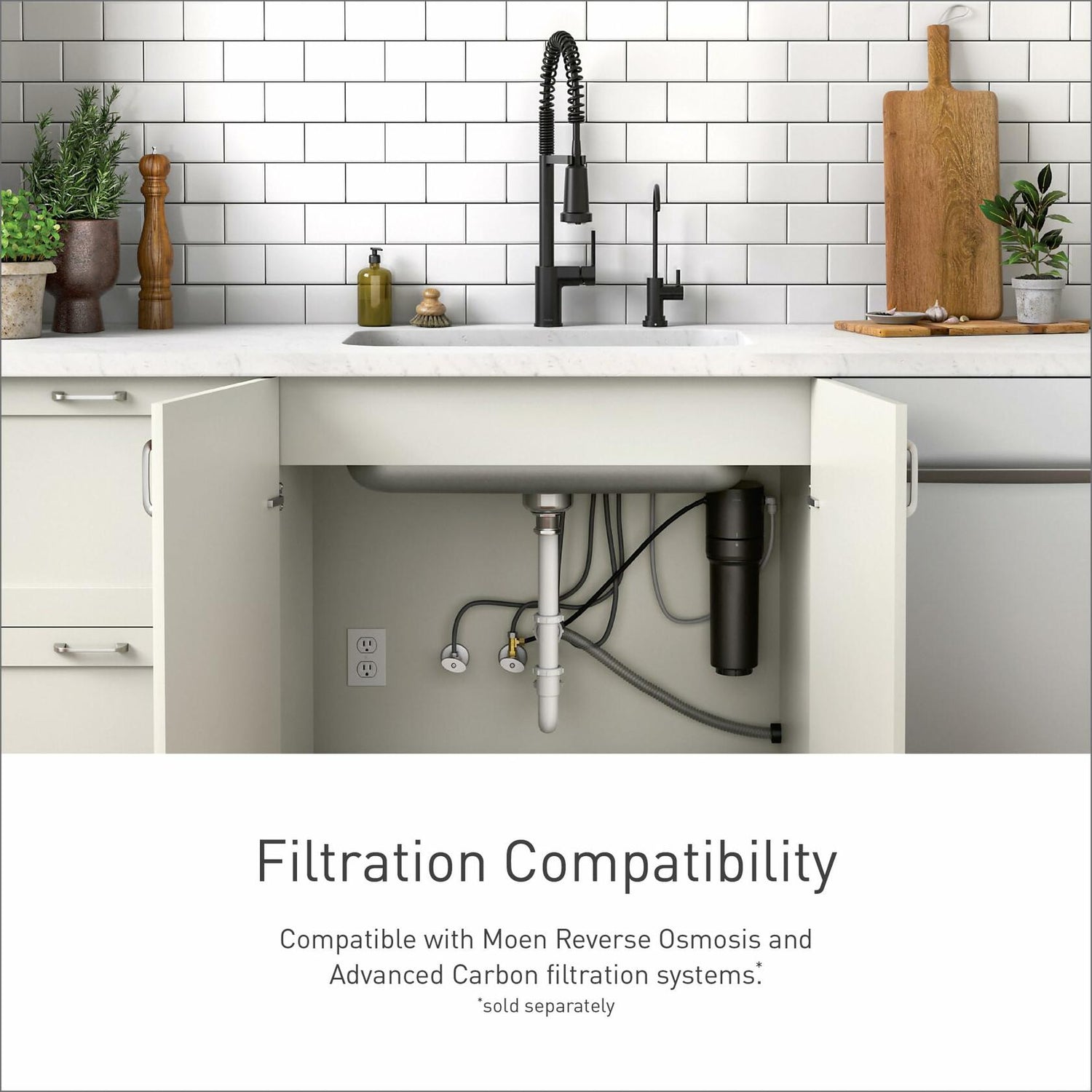 MOEN SIP F7660SRS Single Handle Deck-Mount Filtered Kitchen Faucet in Spot Resist Stainless