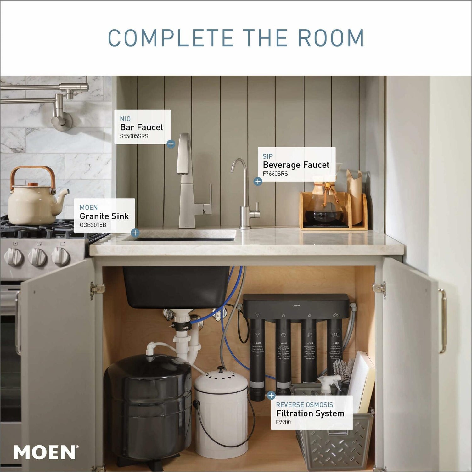 MOEN SIP F7660SRS Single Handle Deck-Mount Filtered Kitchen Faucet in Spot Resist Stainless