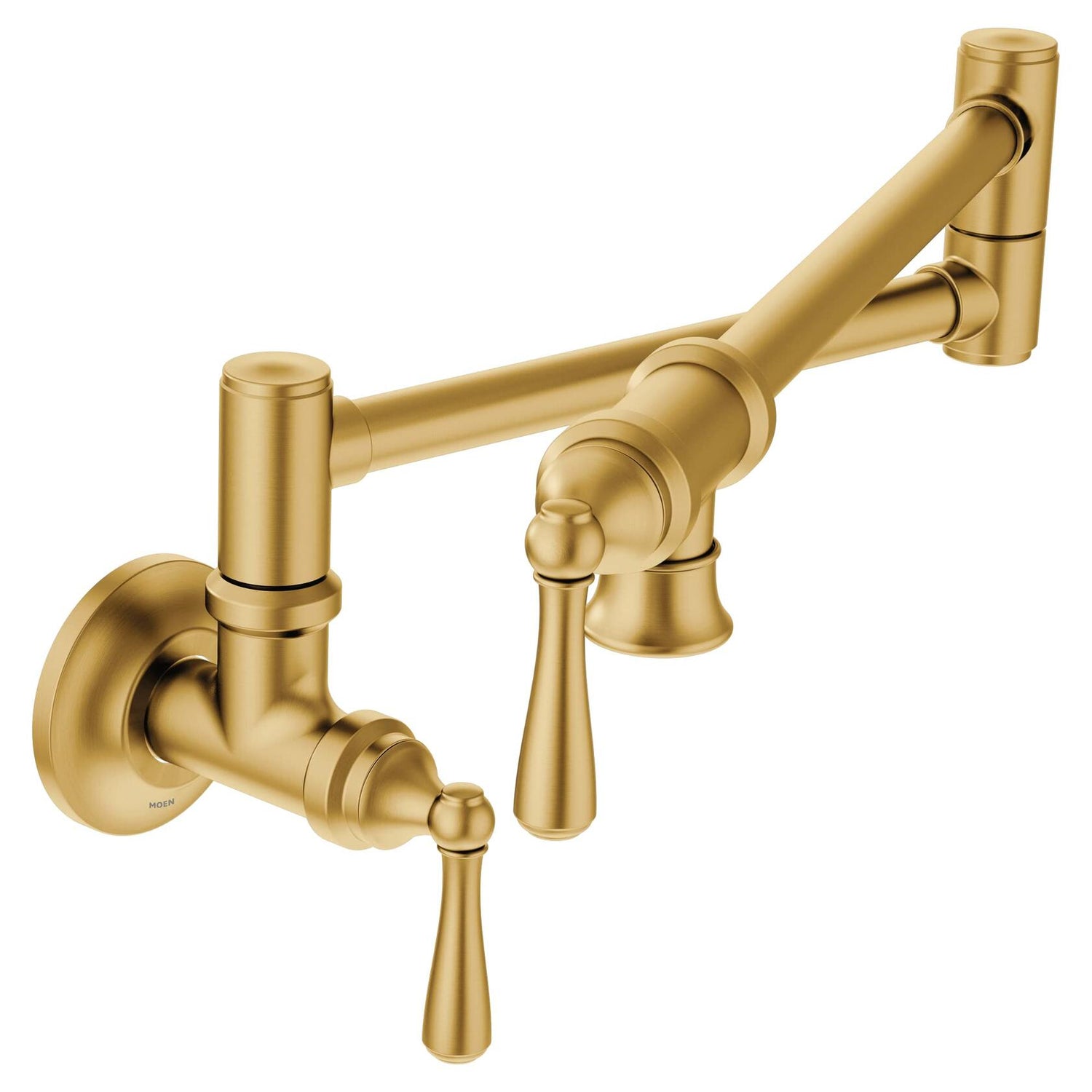 MOEN Modern S664BGWall Mount Folding Swing Arm Pot Filler in Brushed Gold