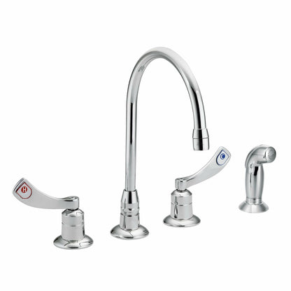 MOEN M-Dura 8244 Commercial Kitchen Faucet with Side Spray in Chrome