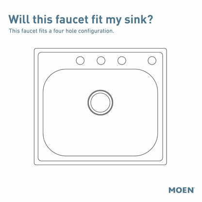 MOEN M-Dura 8244 Commercial Kitchen Faucet with Side Spray in Chrome