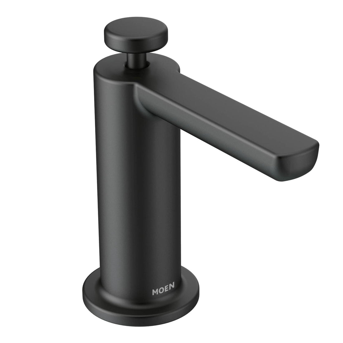 MOEN S3947BL Modern Deck Mounted Kitchen Soap Dispenser with Above the Sink Refillable Bottle in Matte Black