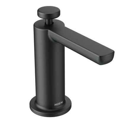 MOEN S3947BL Modern Deck Mounted Kitchen Soap Dispenser with Above the Sink Refillable Bottle in Matte Black