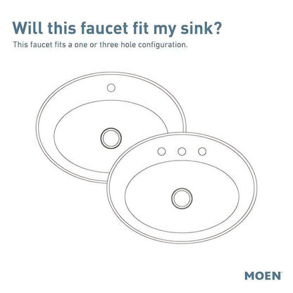 MOEN Banbury 84945 Single Handle Single Hole Bathroom Faucet in Chrome