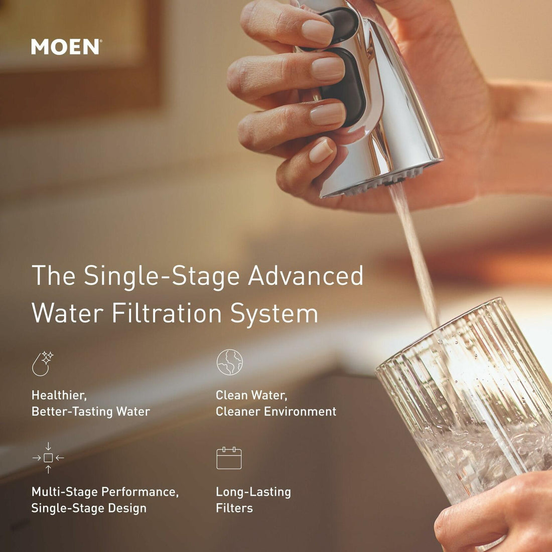 MOEN F9800 Single-Stage Under Sink Advanced Water Filtration System