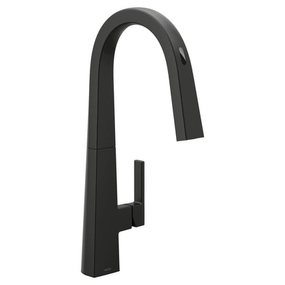 MOEN Nio S75005EV2BL Smart Faucet Touchless Pull-Down Sprayer Kitchen Faucet with Voice and Motion Control in Matte Black
