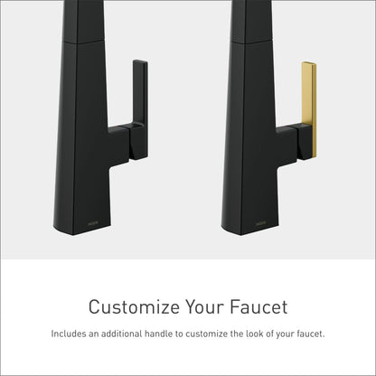 MOEN Nio S75005EV2BL Smart Faucet Touchless Pull-Down Sprayer Kitchen Faucet with Voice and Motion Control in Matte Black