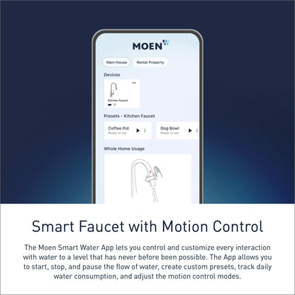 MOEN Nio S75005EV2BL Smart Faucet Touchless Pull-Down Sprayer Kitchen Faucet with Voice and Motion Control in Matte Black