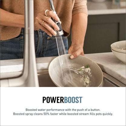 MOEN Cia 7622BG Single-Handle Pull-Down Sprayer Kitchen Faucet with Power Boost in Brushed Gold