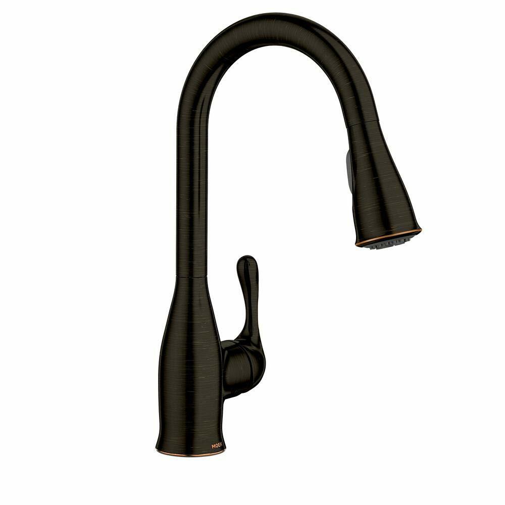 MOEN Kaden 87966BRB Single-Handle Pull-Down Sprayer Kitchen Faucet with Reflex and Power Clean in Mediterranean Bronze