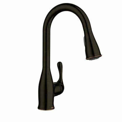 MOEN Kaden 87966BRB Single-Handle Pull-Down Sprayer Kitchen Faucet with Reflex and Power Clean in Mediterranean Bronze