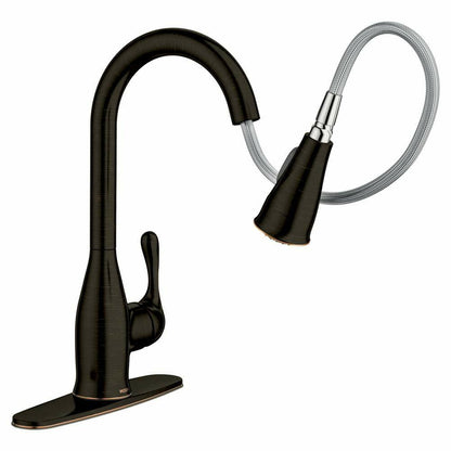 MOEN Kaden 87966BRB Single-Handle Pull-Down Sprayer Kitchen Faucet with Reflex and Power Clean in Mediterranean Bronze