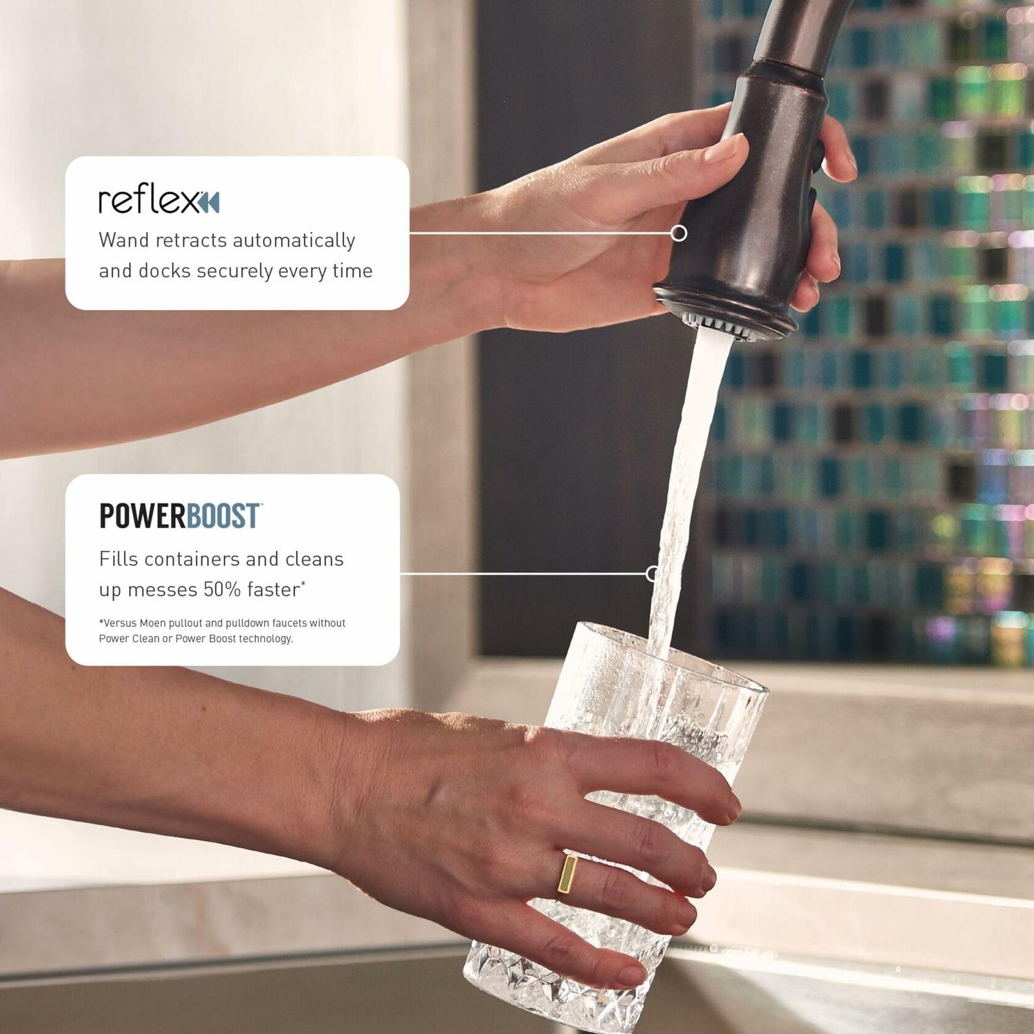 MOEN Arbor 7594ORB Single-Handle Pull-Down Sprayer Kitchen Faucet with Power Boost in Oil Rubbed Bronze