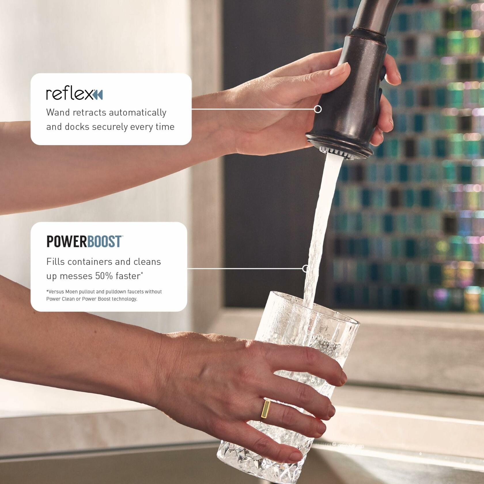 MOEN Arbor 7594ORB Single-Handle Pull-Down Sprayer Kitchen Faucet with Power Boost in Oil Rubbed Bronze