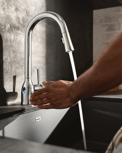 MOEN Adler 87233EWC Touchless Single-Handle Pull-Down Sprayer Kitchen Faucet with MotionSense Wave and Power Clean in Polished Chrome