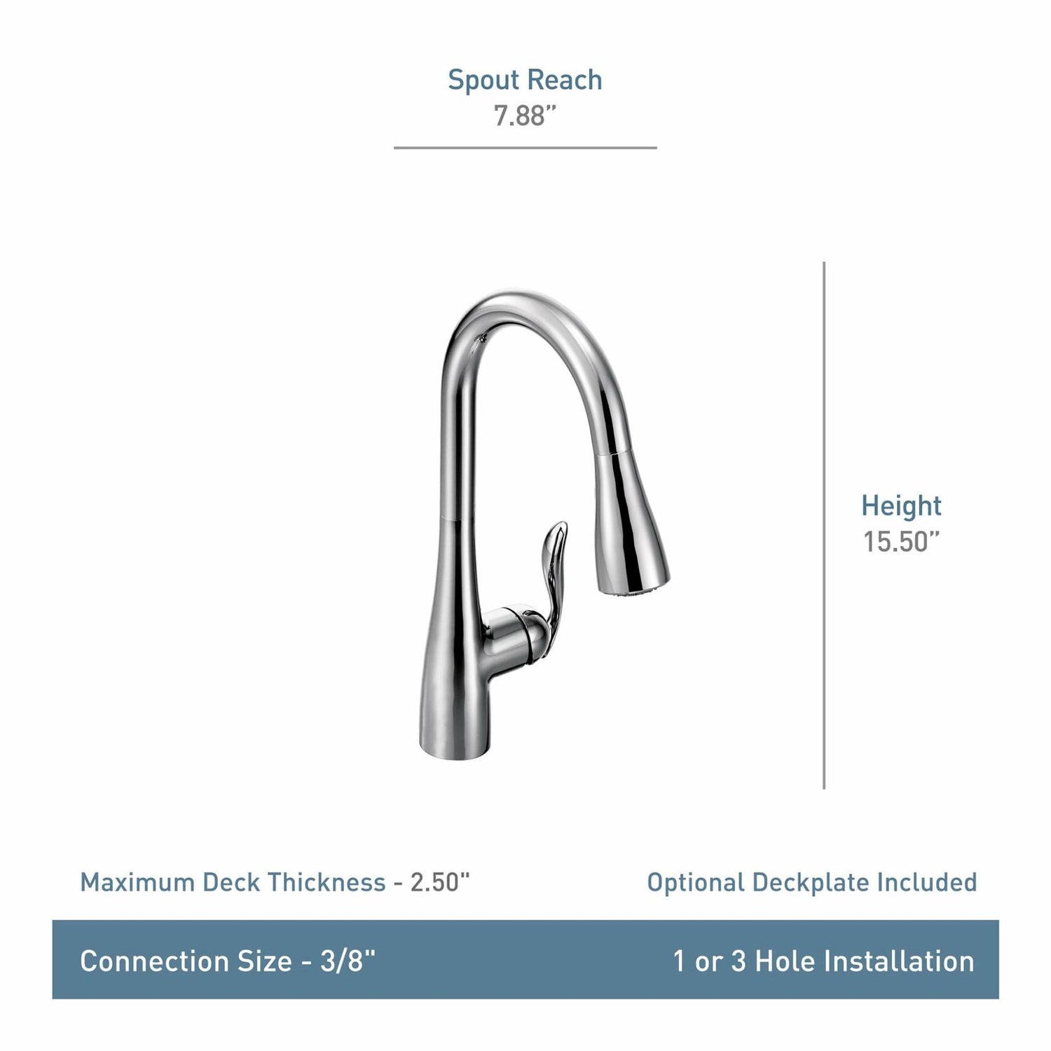 MOEN Arbor 7594ORB Single-Handle Pull-Down Sprayer Kitchen Faucet with Power Boost in Oil Rubbed Bronze