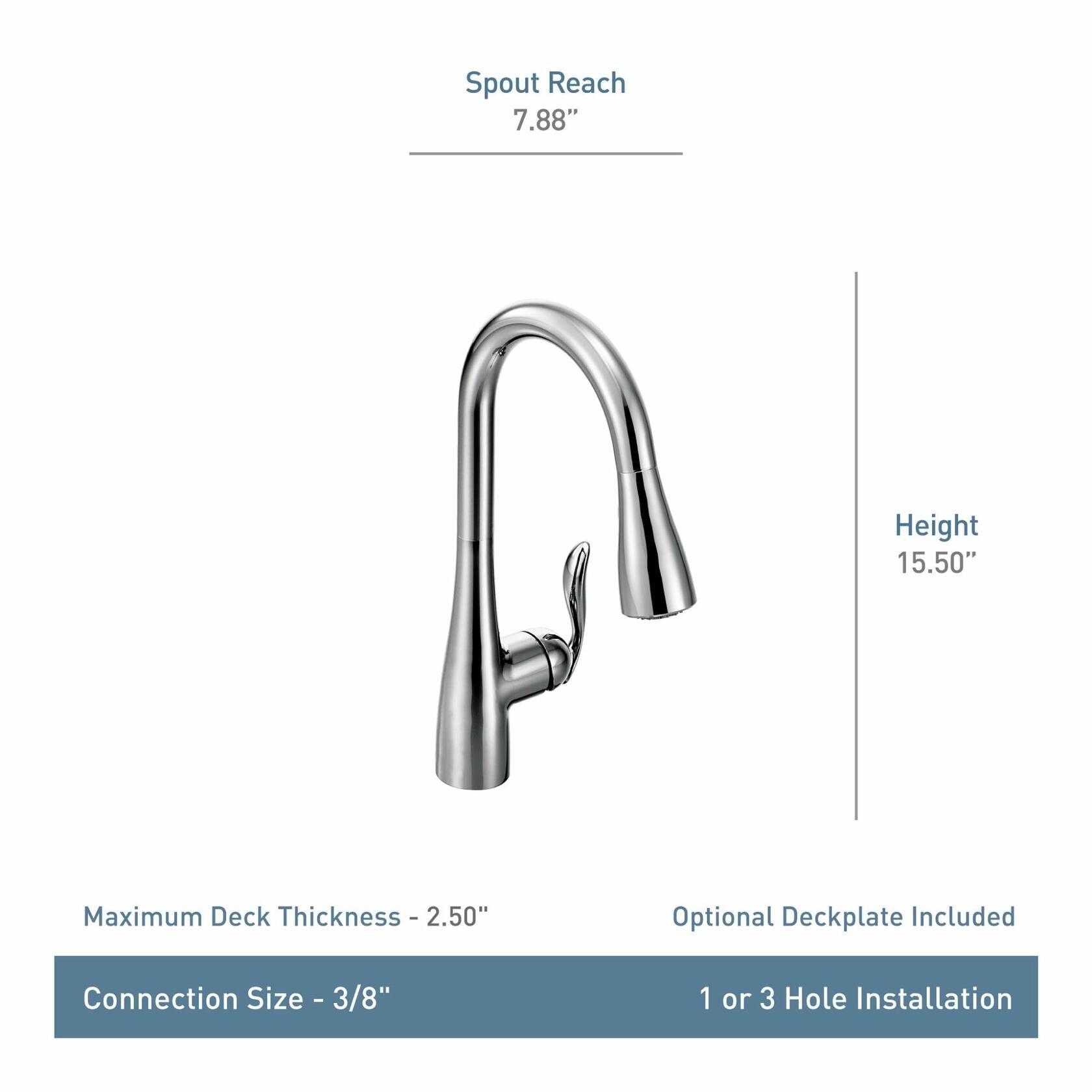 MOEN Arbor 7594ORB Single-Handle Pull-Down Sprayer Kitchen Faucet with Power Boost in Oil Rubbed Bronze