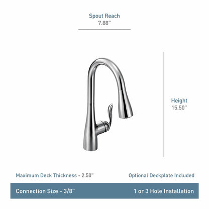 MOEN Arbor 7594ORB Single-Handle Pull-Down Sprayer Kitchen Faucet with Power Boost in Oil Rubbed Bronze