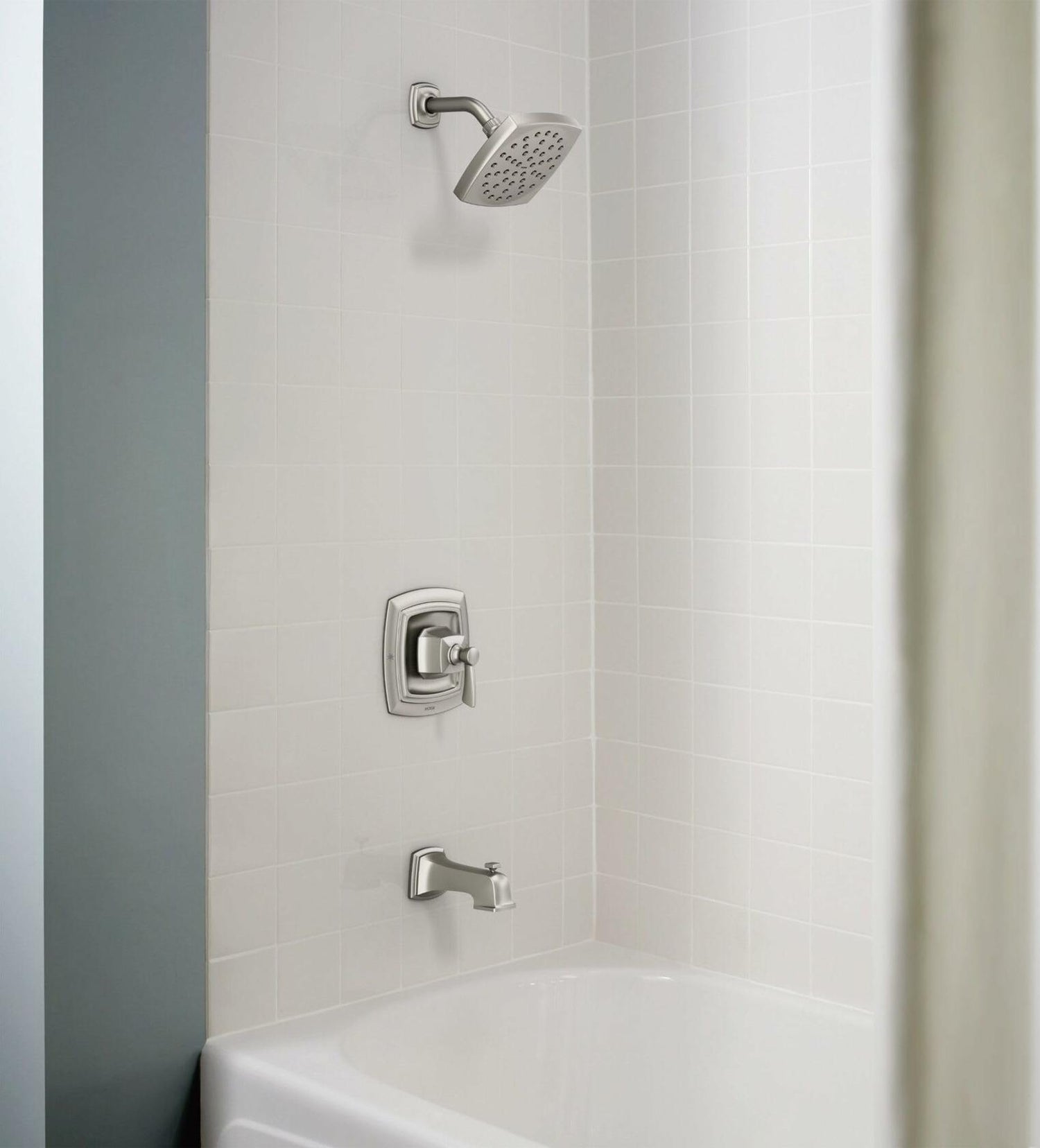 MOEN Conway 82922SRN Single Handle 1-Spray Tub and Shower Faucet 1.75 GPM with Valve in. Spot Resist Brushed Nickel (Valve Included)