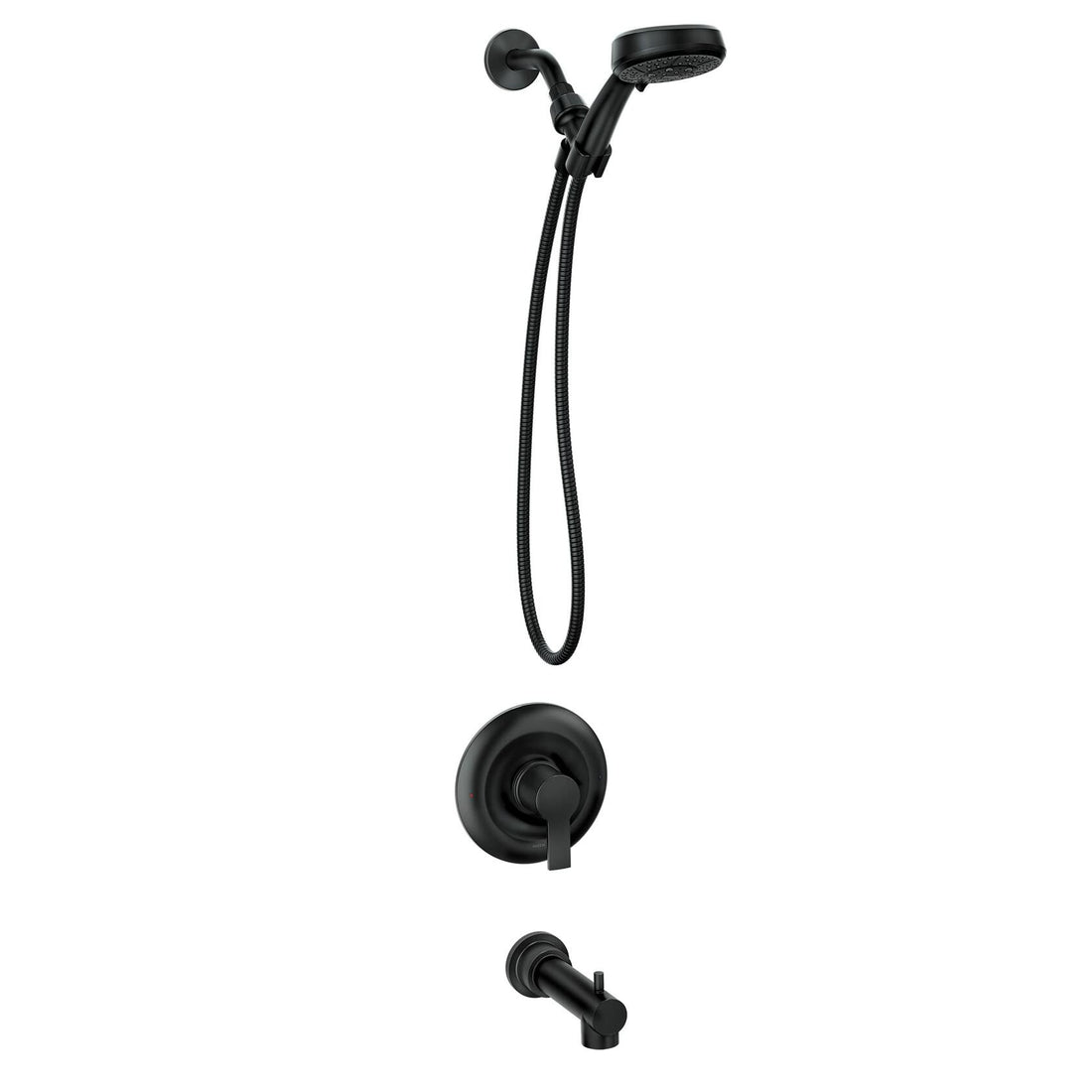 MOEN Meena 82618BL Single Handle 4-Spray 4 in. Tub and Shower Faucet 1.75 GPM in. Matte Black (Valve Included)