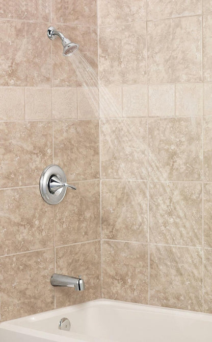 MOEN Eva T2133BN Posi-Temp 1-Handle Tub and Shower Trim Kit in Brushed Nickel (Valve Not Included)