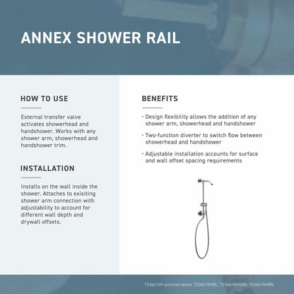 MOEN Annex TS3661NHORB Shower Slidebar and Shower Hose System Trim in Oil Rubbed Bronze (Valve Required)