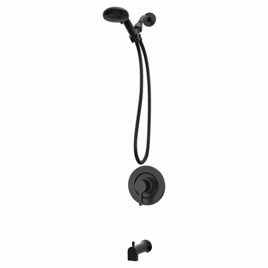 MOEN Beric 82775BL Single Handle 5-Spray Tub and Shower Faucet 1.75 GPM in. Matte Black (Valve Included)