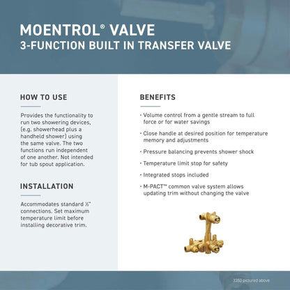 MOEN Kingsley T4111BN Two Handle Moentrol Valve Trim Kit in Brushed Nickel (Valve Not Included)