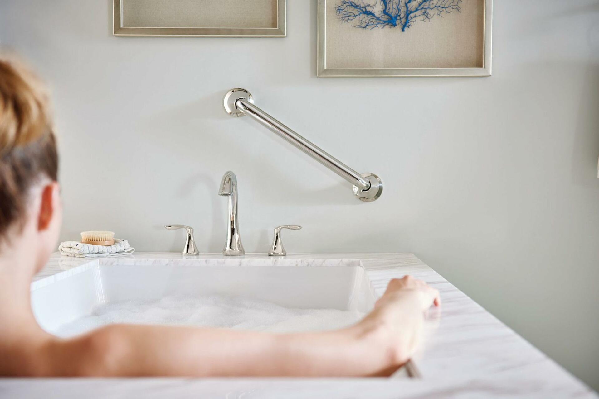 MOEN Eva T943 Two Handle Deck-Mount Roman Tub Faucet Trim Kit in Chrome (Valve Not Included)