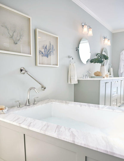 MOEN Eva T943 Two Handle Deck-Mount Roman Tub Faucet Trim Kit in Chrome (Valve Not Included)