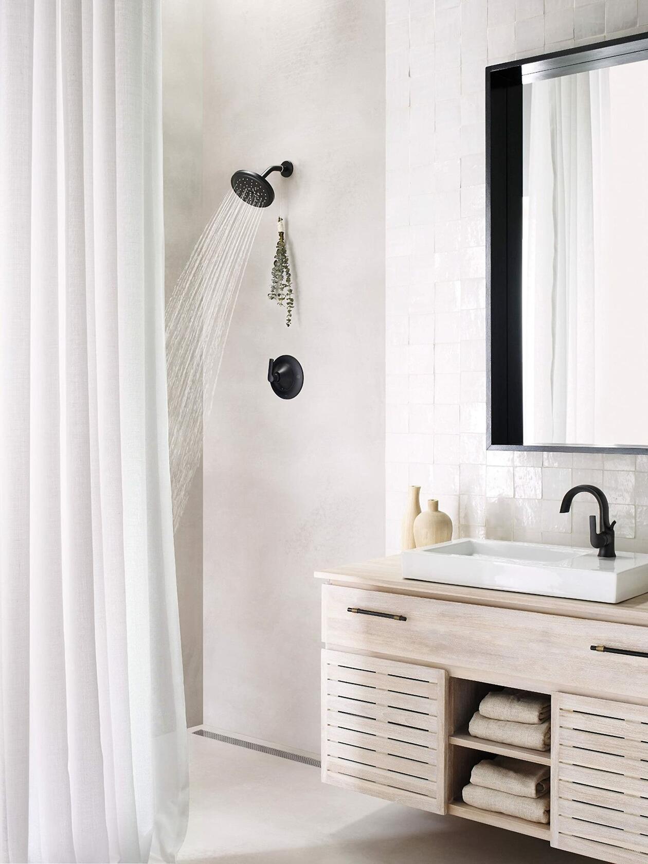 MOEN Doux TS2203BL Posi-Temp Pressure Balancing Tub and Shower Trim Kit in Matte Black (Valve Not Included)