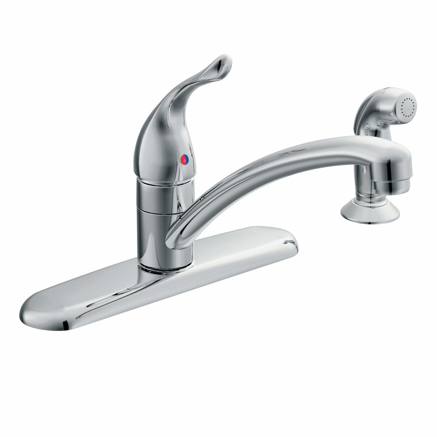 MOEN Chateau 67430 Single-Handle Fixed Kitchen Faucet with Side Sprayer in Chrome